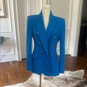 Zara Vibrant Blue Double-Breasted Blazer